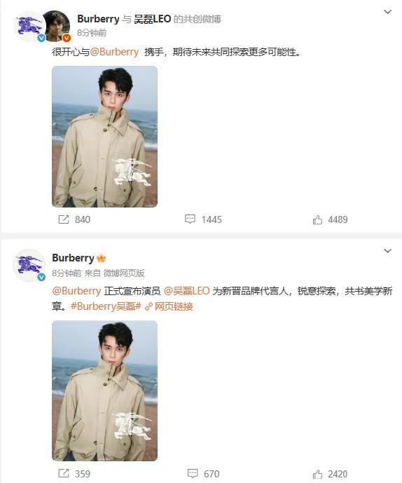 吴磊Burberry