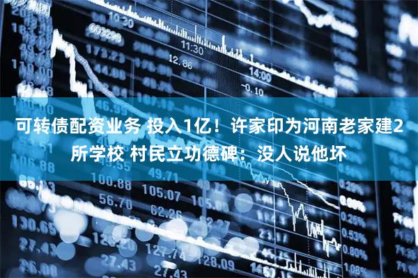 可转债配资业务 投入1亿！许家印为河南老家建2所学校 村民立功德碑：没人说他坏